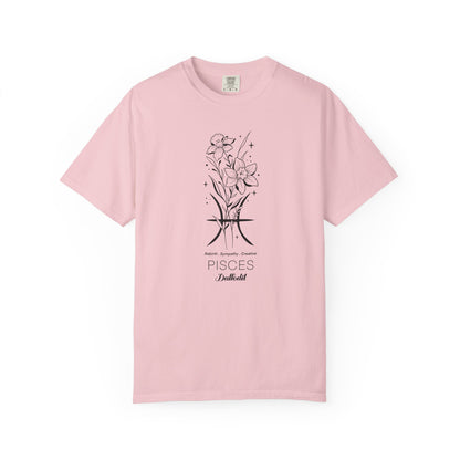 Pisces Flower Zodiac Sign T-shirt