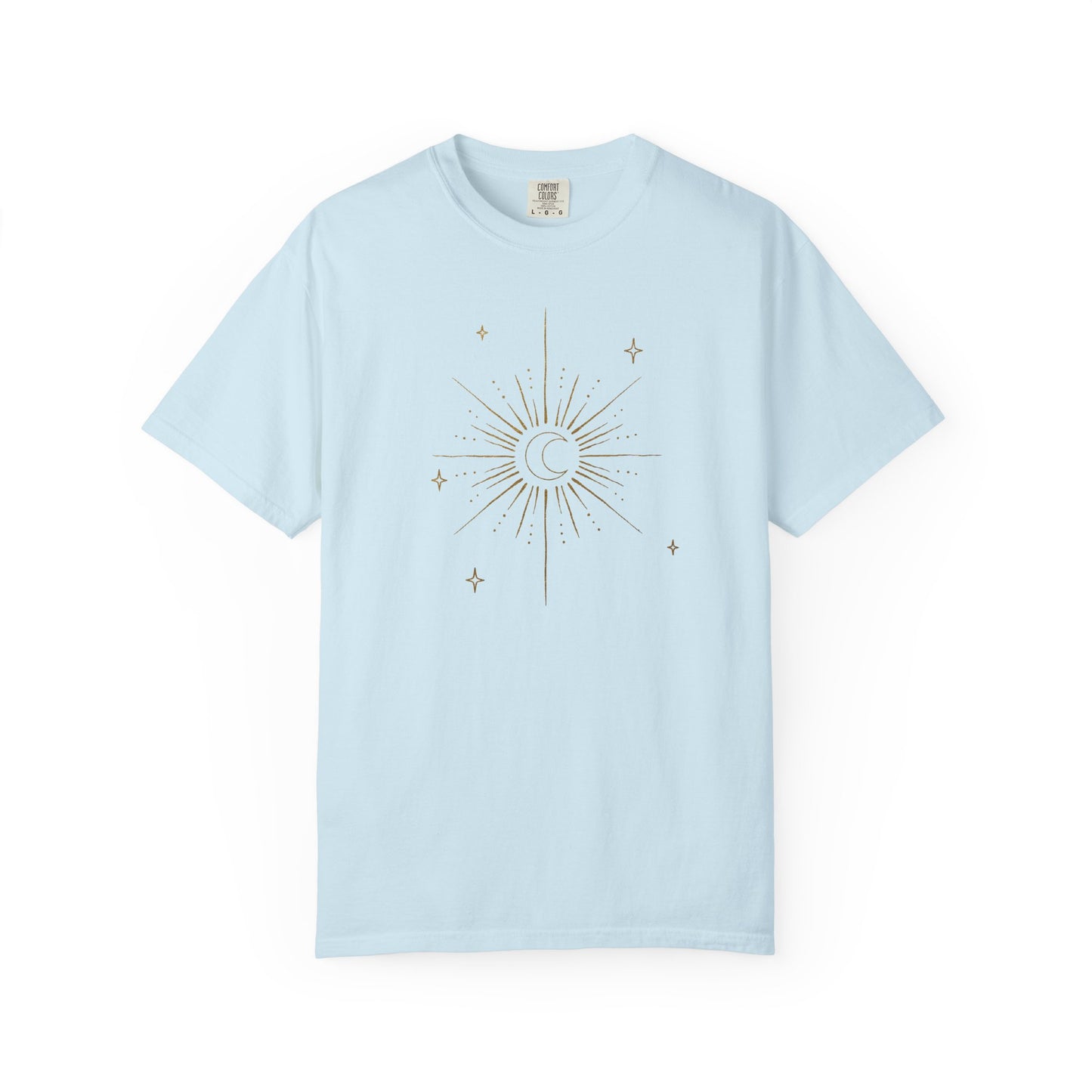 Gold Crescent Moon With Stars T-shirt