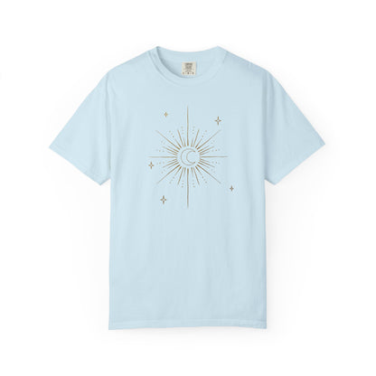Gold Crescent Moon With Stars T-shirt