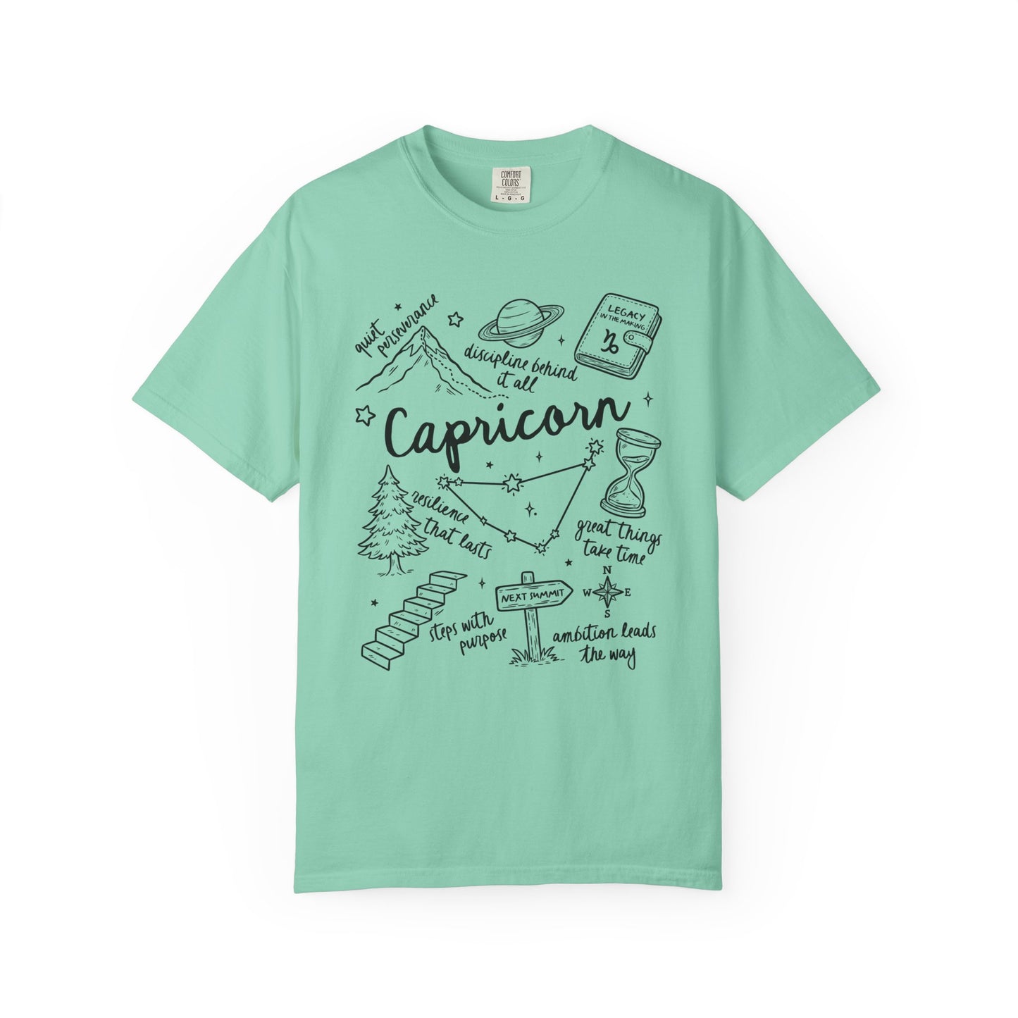 Capricorn Whimsical Doodle Zodiac Sign T-shirt