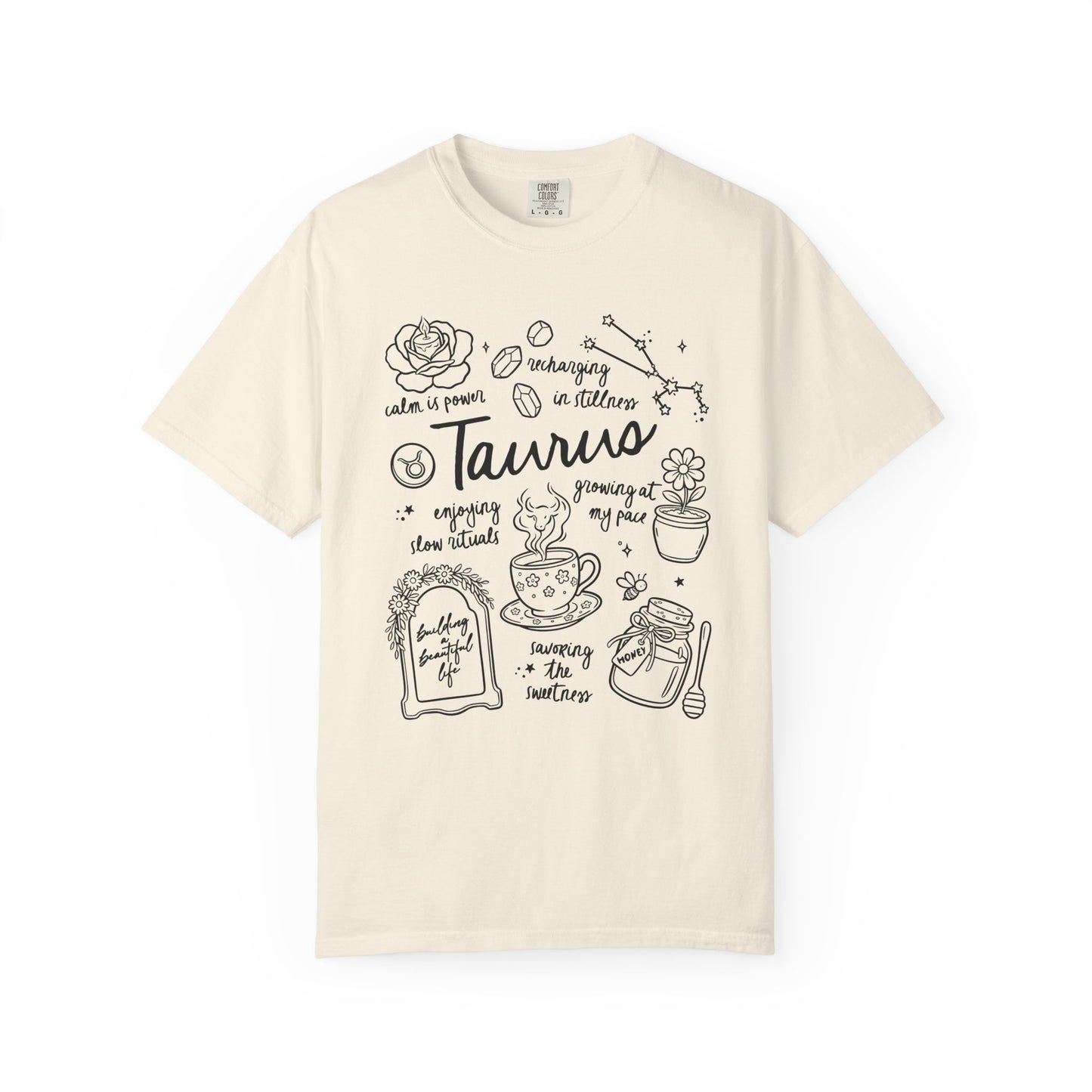 Taurus Whimsical Doodle Zodiac Sign T-shirt