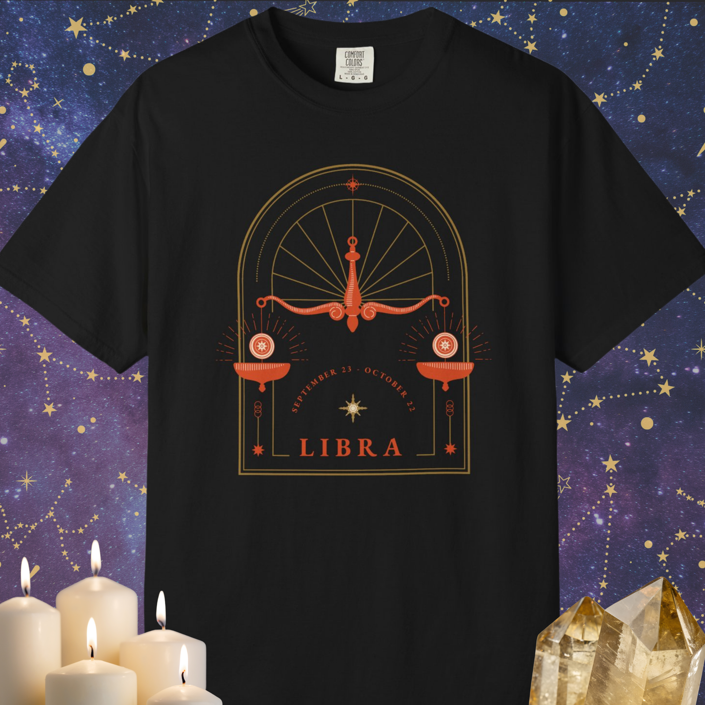 Libra Modern Minimalist Zodiac Sign T-shirt