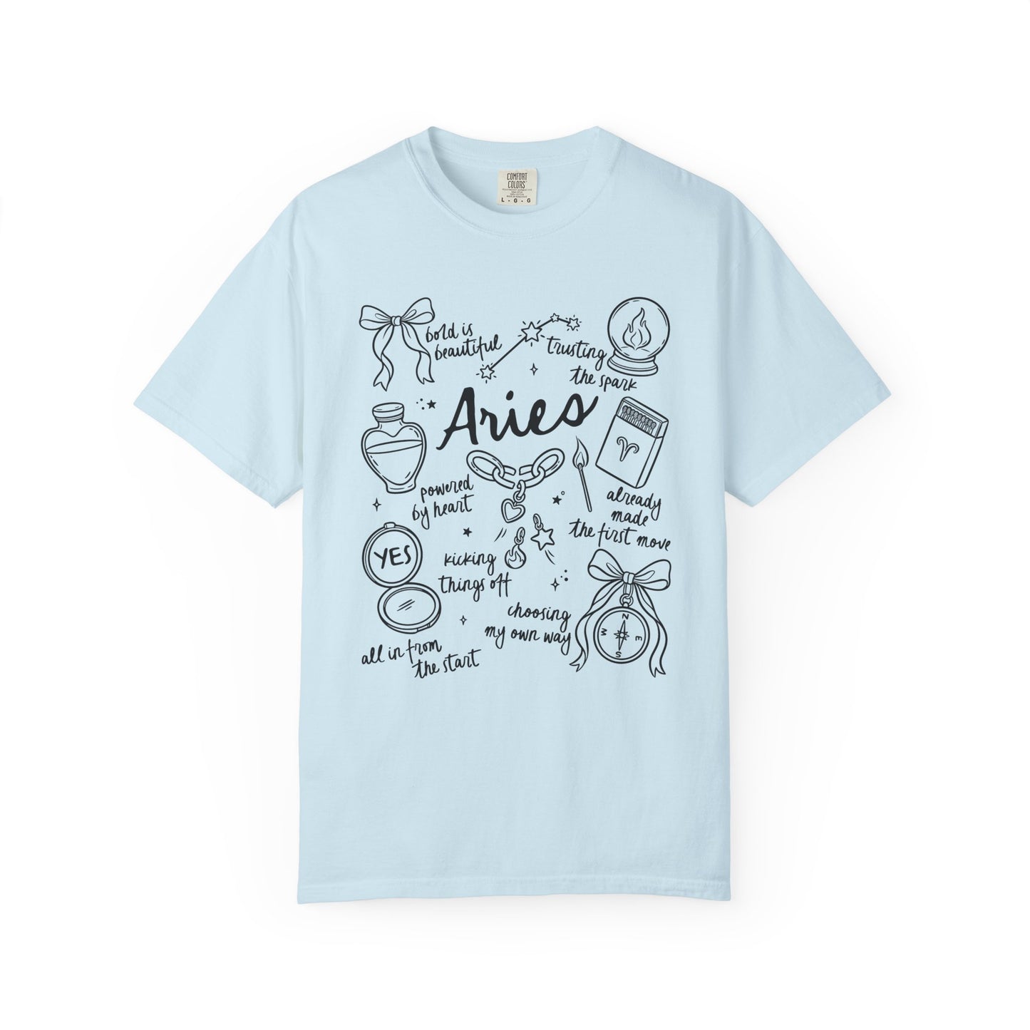 Aries Whimsical Doodle Zodiac Sign T-shirt