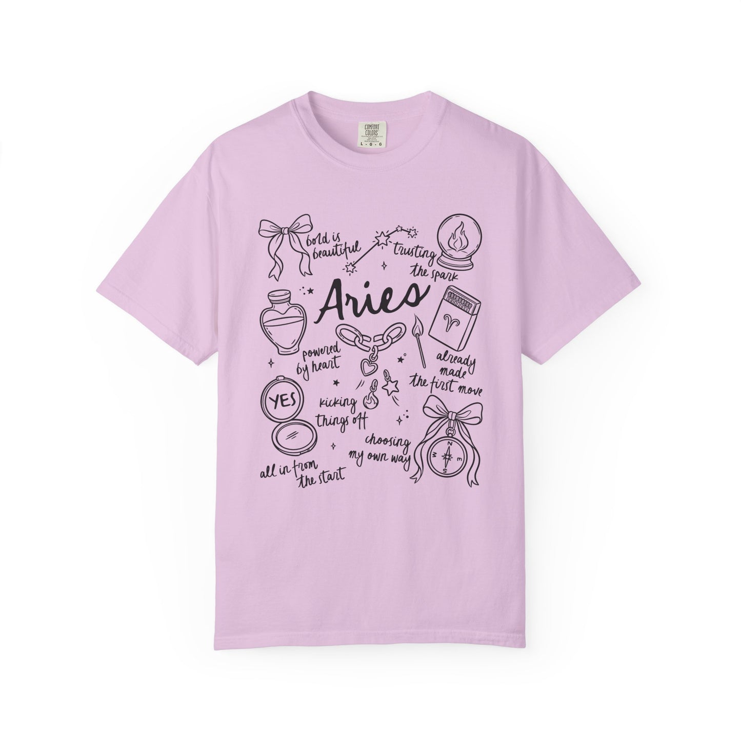 Aries Whimsical Doodle Zodiac Sign T-shirt