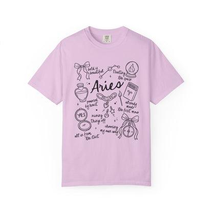 Aries Whimsical Doodle Zodiac Sign T-shirt