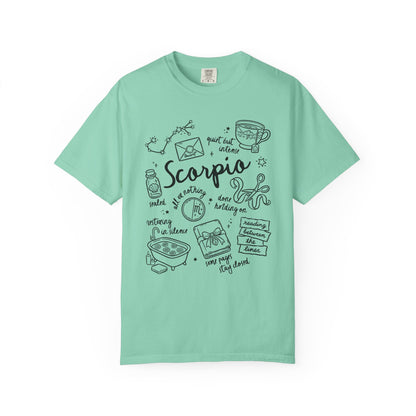 Scorpio Whimsical Doodle Zodiac Sign T-shirt