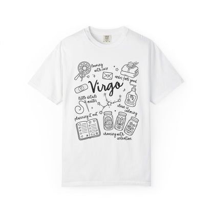 Virgo Whimsical Doodle Zodiac Sign T-shirt