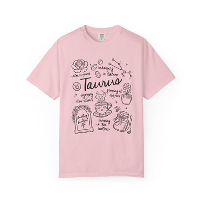 Taurus Whimsical Doodle Zodiac Sign T-shirt
