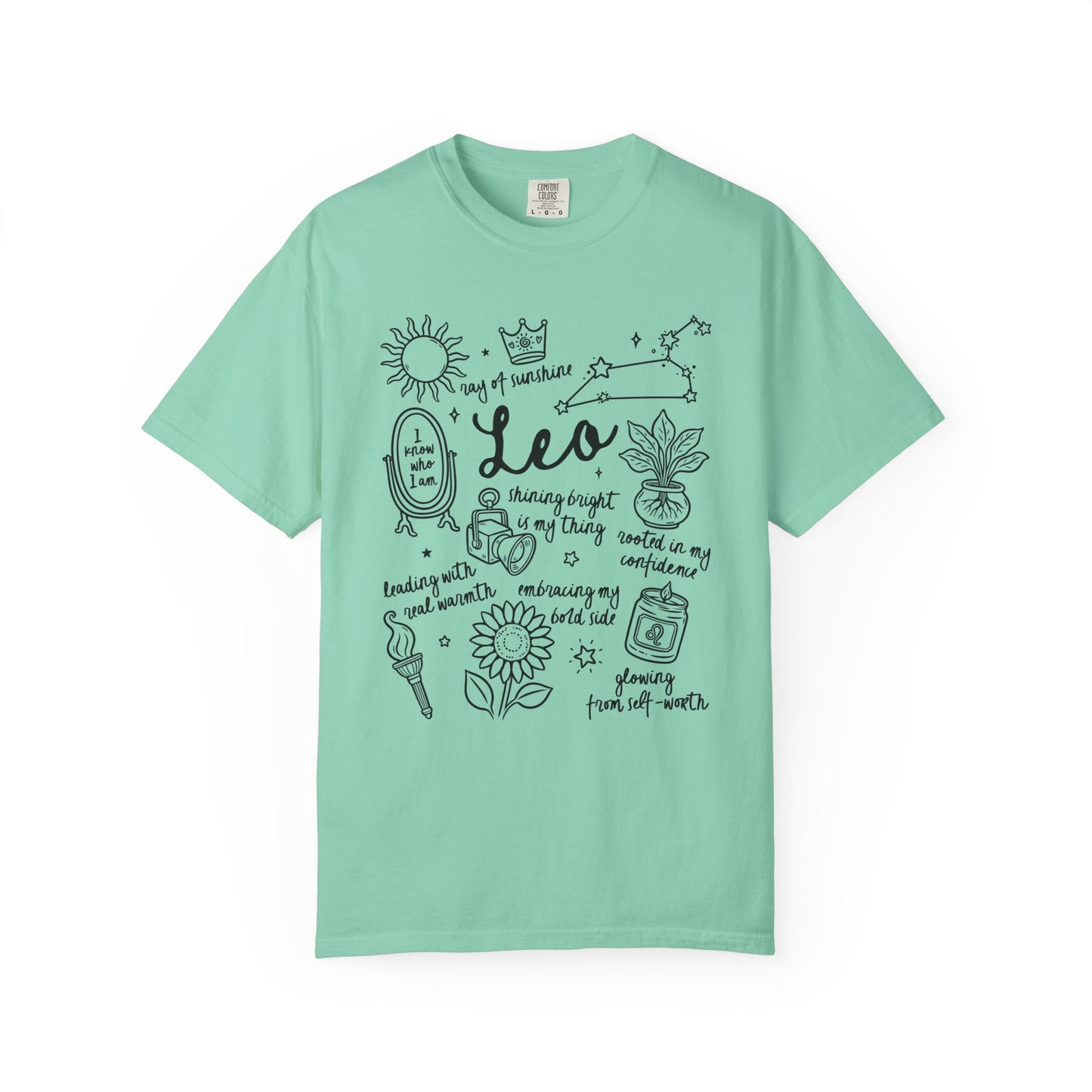 Leo Whimsical Doodle Zodiac Sign T-shirt