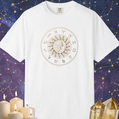 Zodiac Wheel with Sun and Moon T-shirt