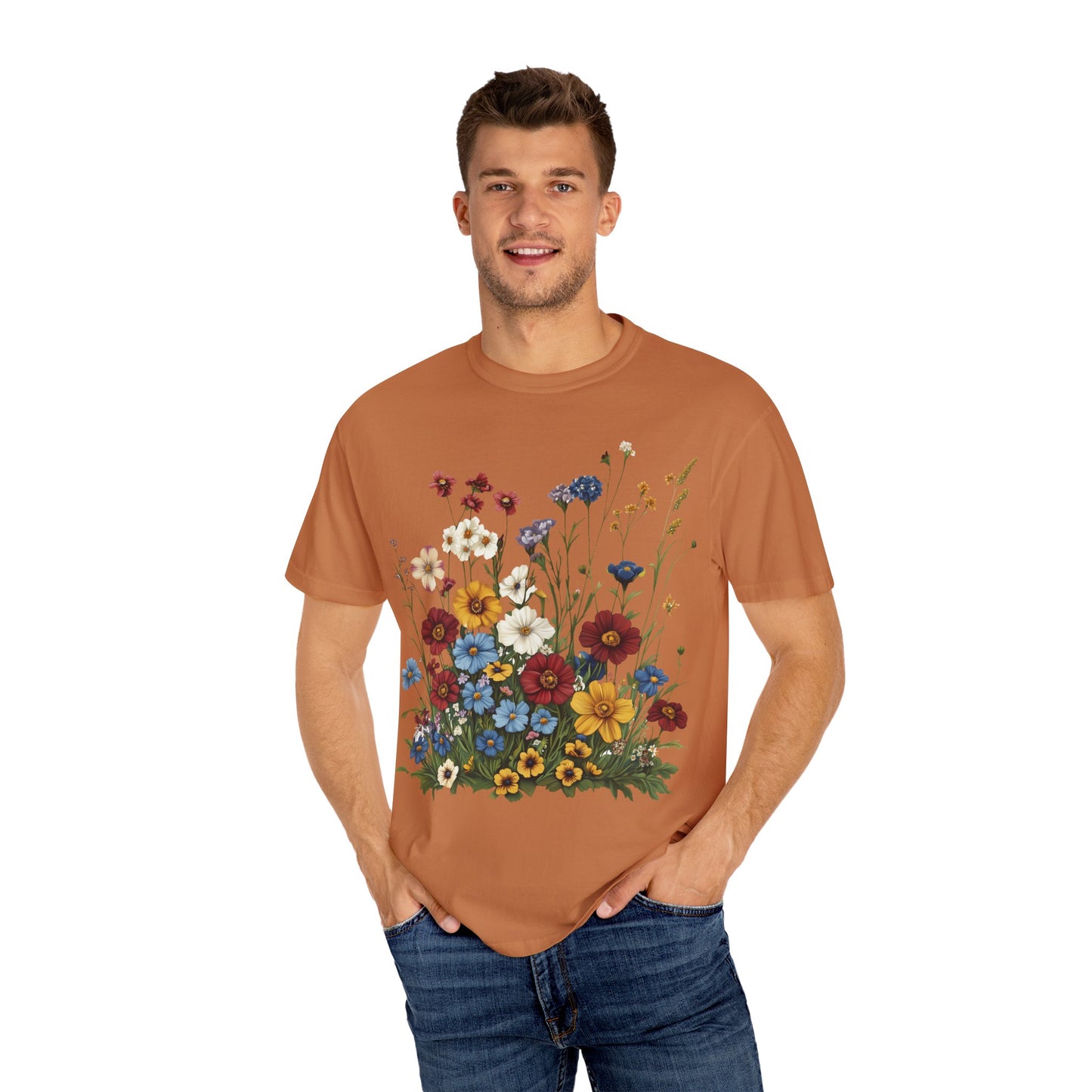 Colorful Flowers and Grass T-shirt