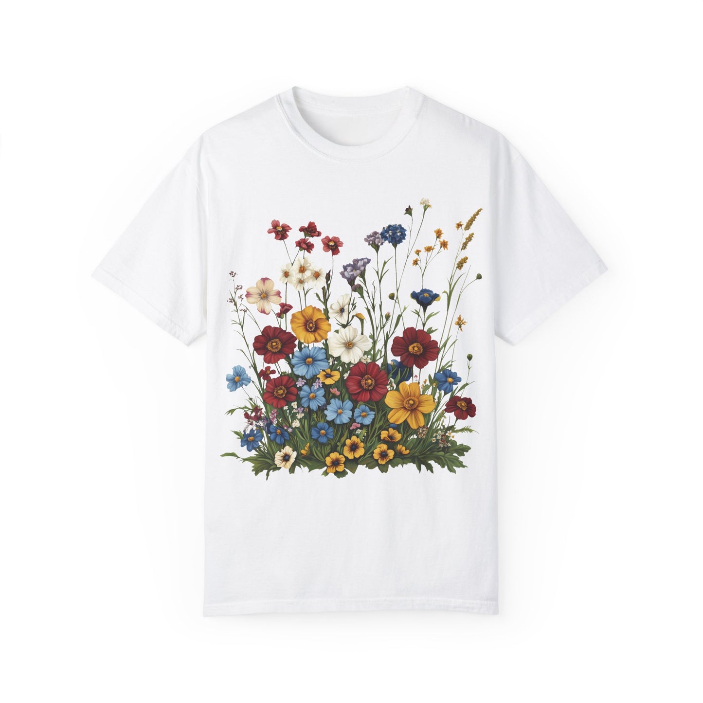 Colorful Flowers and Grass T-shirt