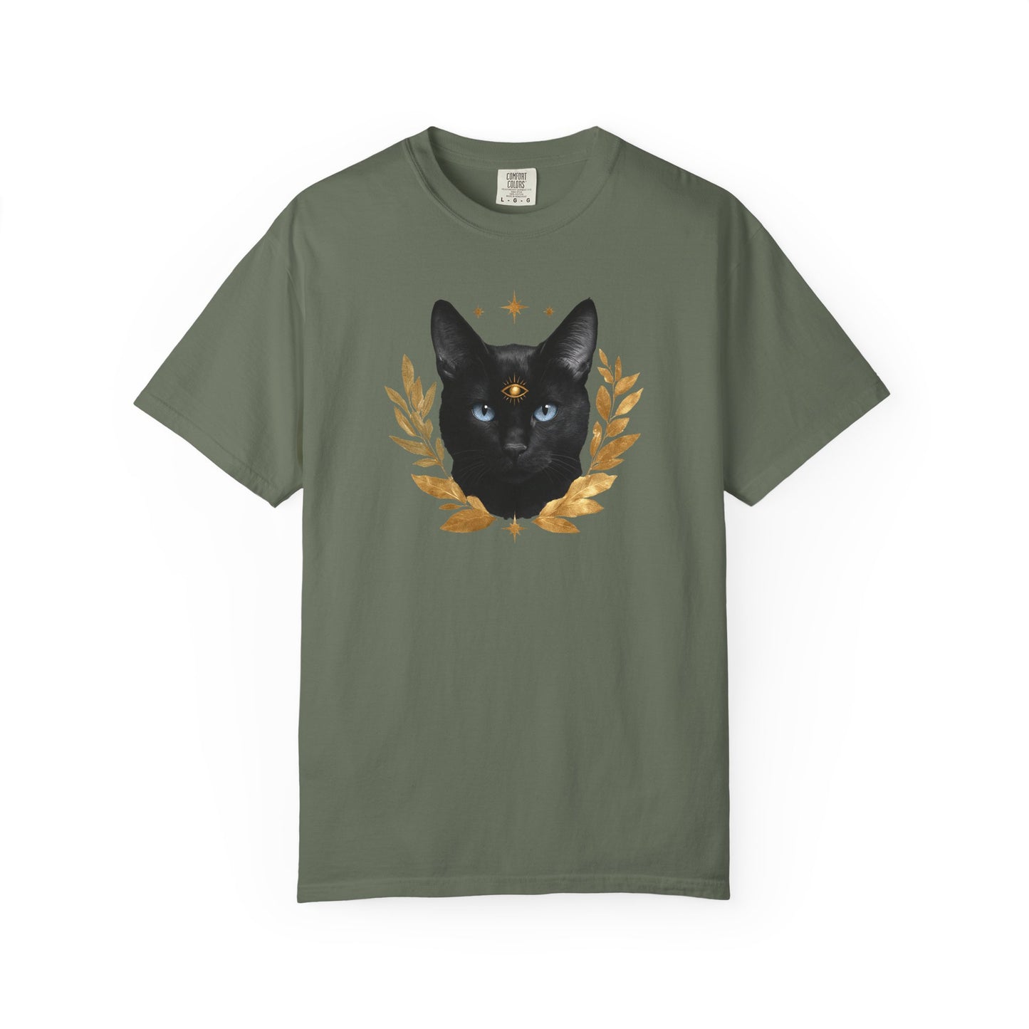 Black Cat with Gold Leaf T-shirt