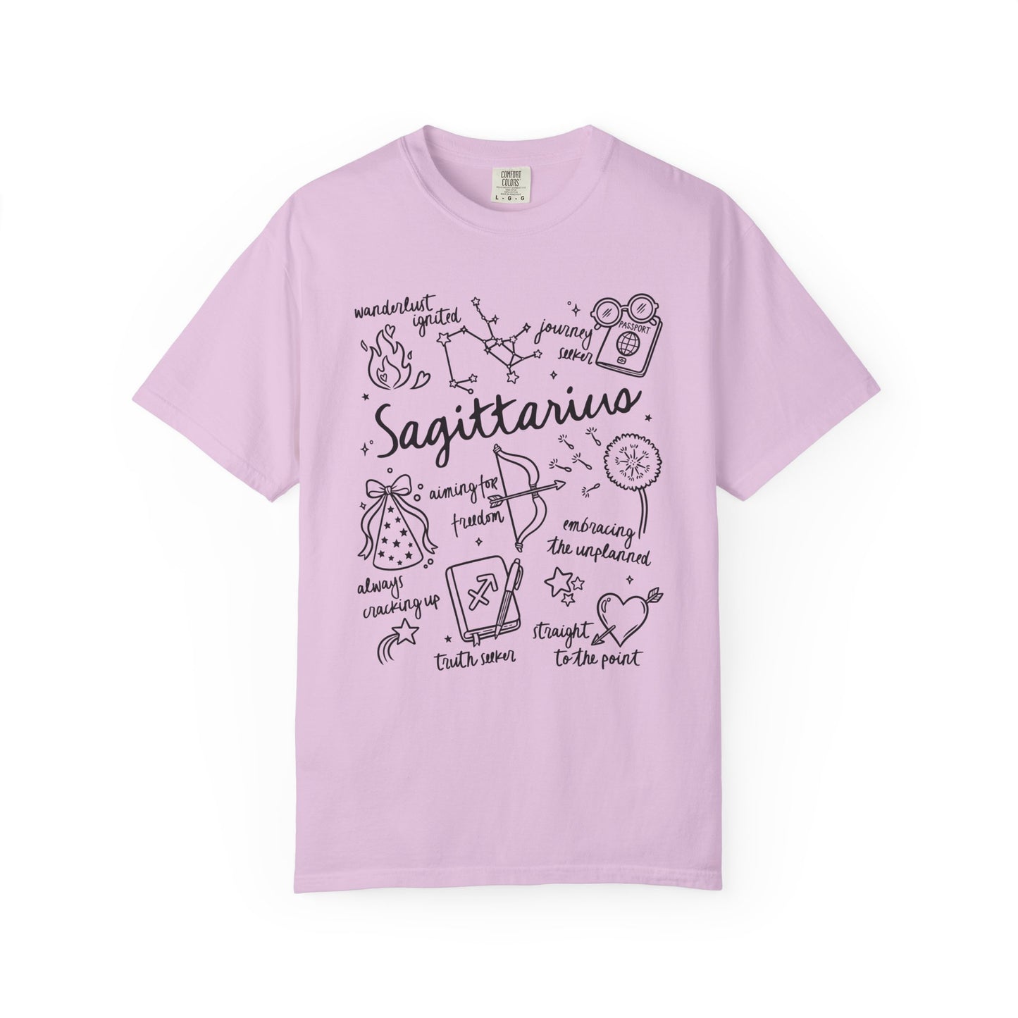 Sagittarius Whimsical Doodle Zodiac Sign T-shirt