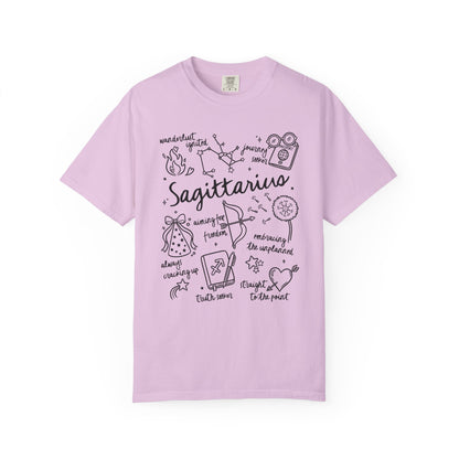 Sagittarius Whimsical Doodle Zodiac Sign T-shirt