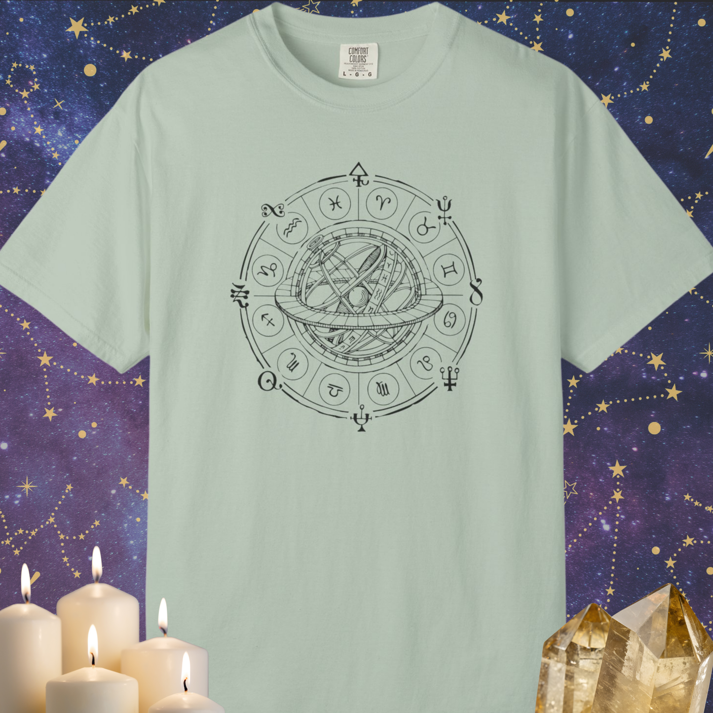 Zodiac Wheel and Armillary Sphere T-shirt