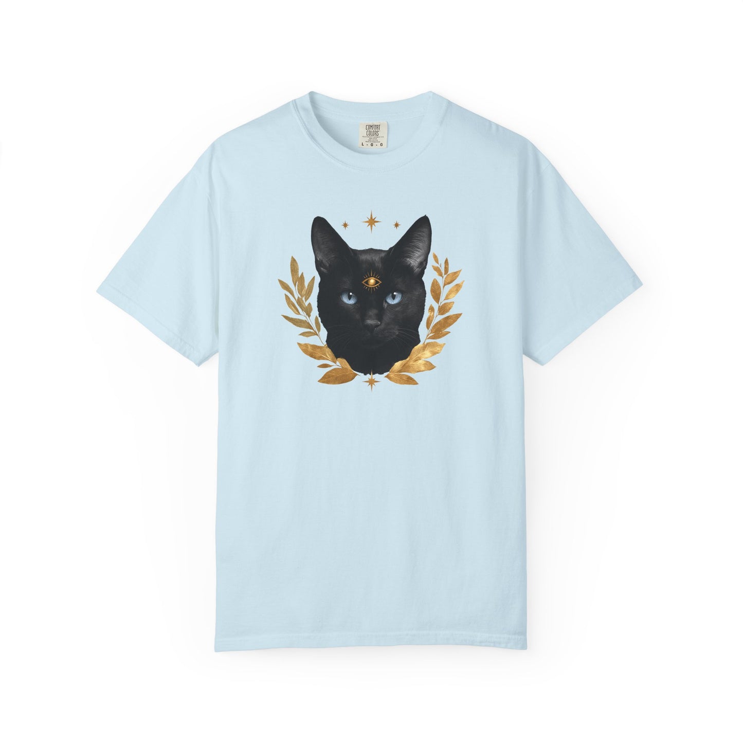 Black Cat with Gold Leaf T-shirt