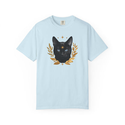 Black Cat with Gold Leaf T-shirt
