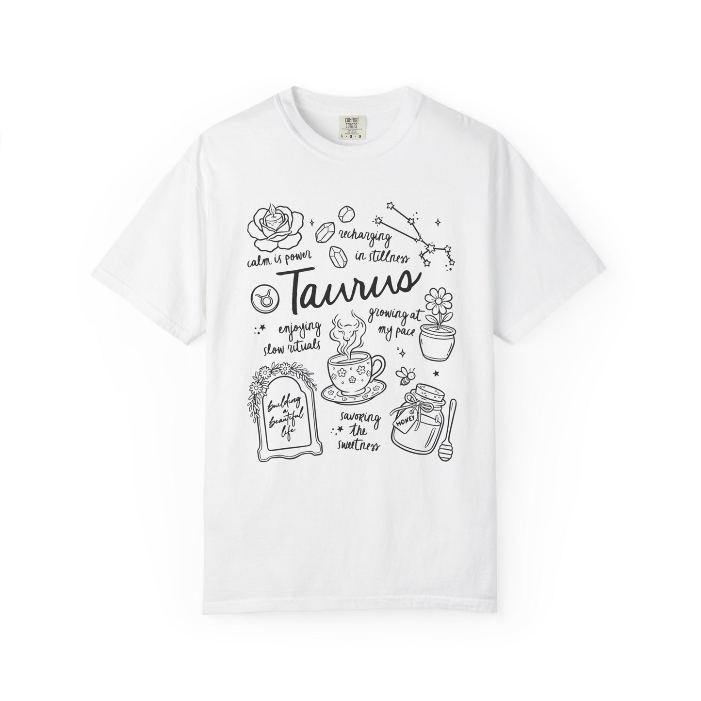 Taurus Whimsical Doodle Zodiac Sign T-shirt