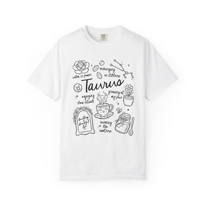 Taurus Whimsical Doodle Zodiac Sign T-shirt