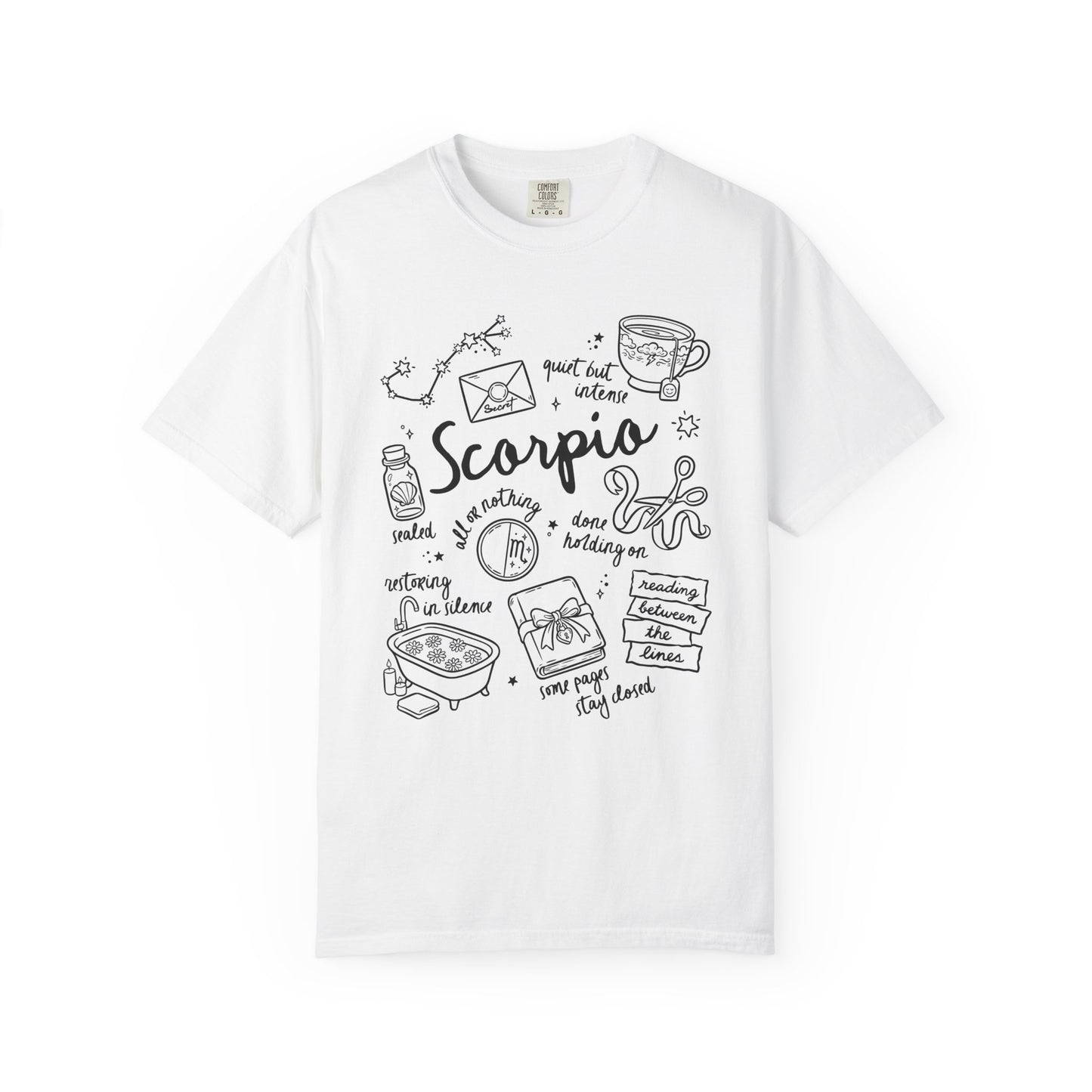 Scorpio Whimsical Doodle Zodiac Sign T-shirt