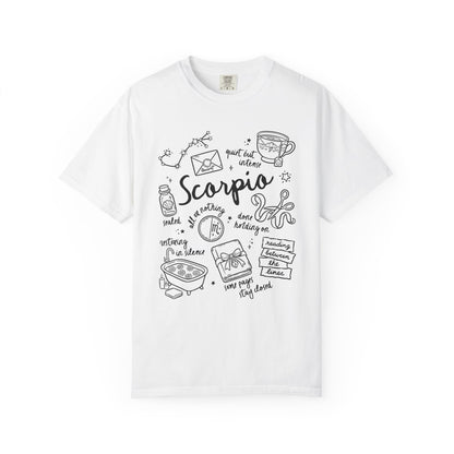 Scorpio Whimsical Doodle Zodiac Sign T-shirt