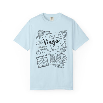Virgo Whimsical Doodle Zodiac Sign T-shirt