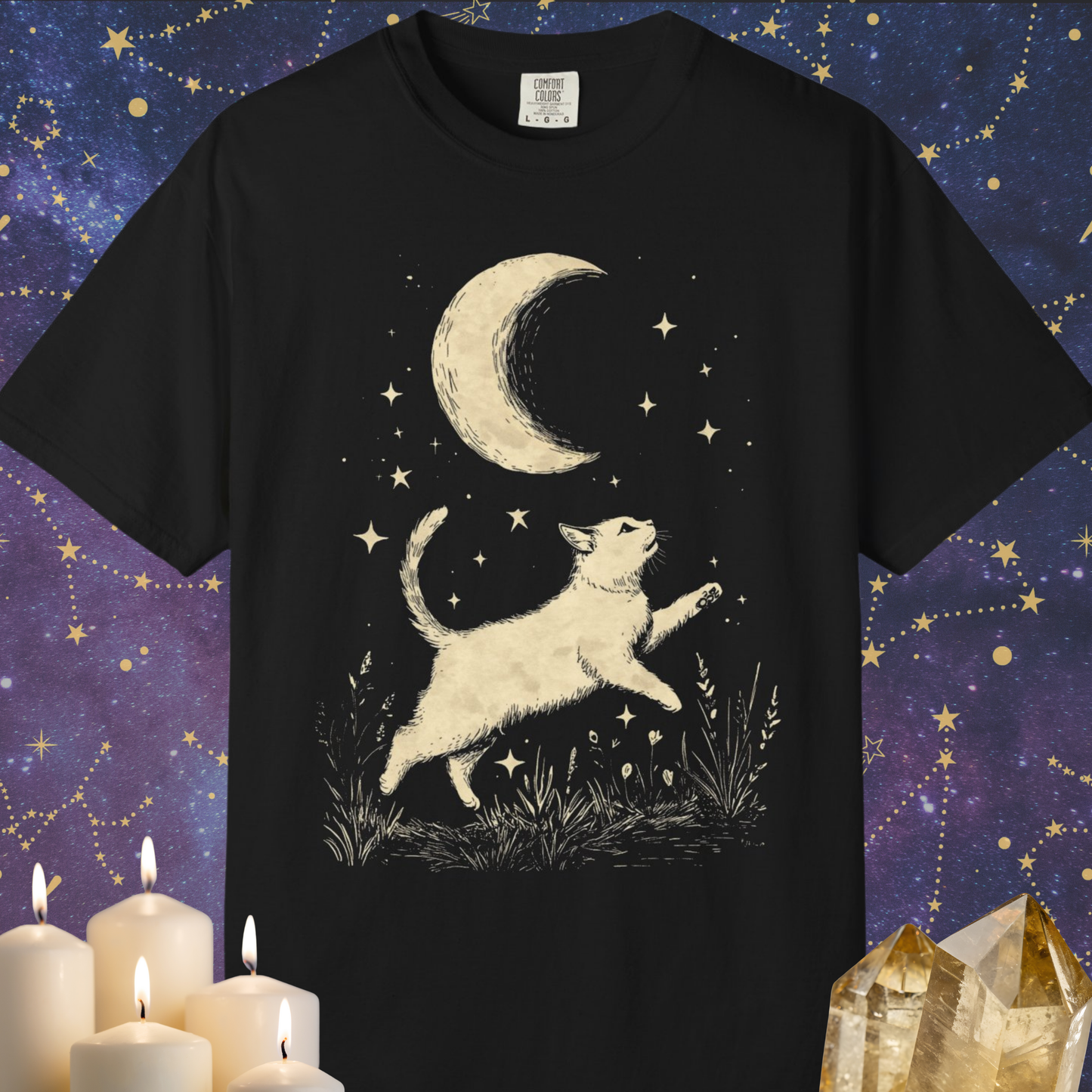 Cat Under the Moon T-shirt