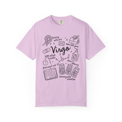 Virgo Whimsical Doodle Zodiac Sign T-shirt