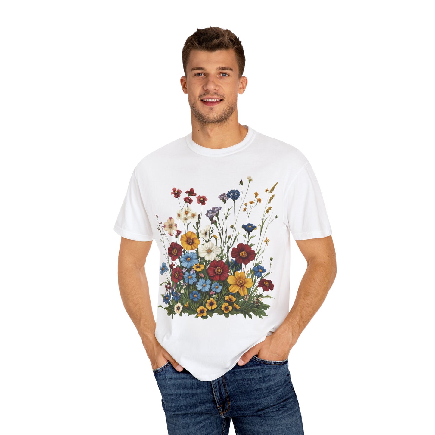 Colorful Flowers and Grass T-shirt