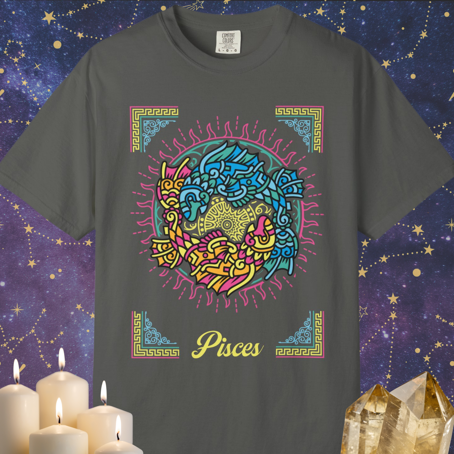 Pisces Neo-Mythological Zodiac Sign T-shirt