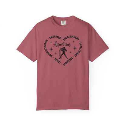 Aquarius Heart Zodiac Sign T-shirt