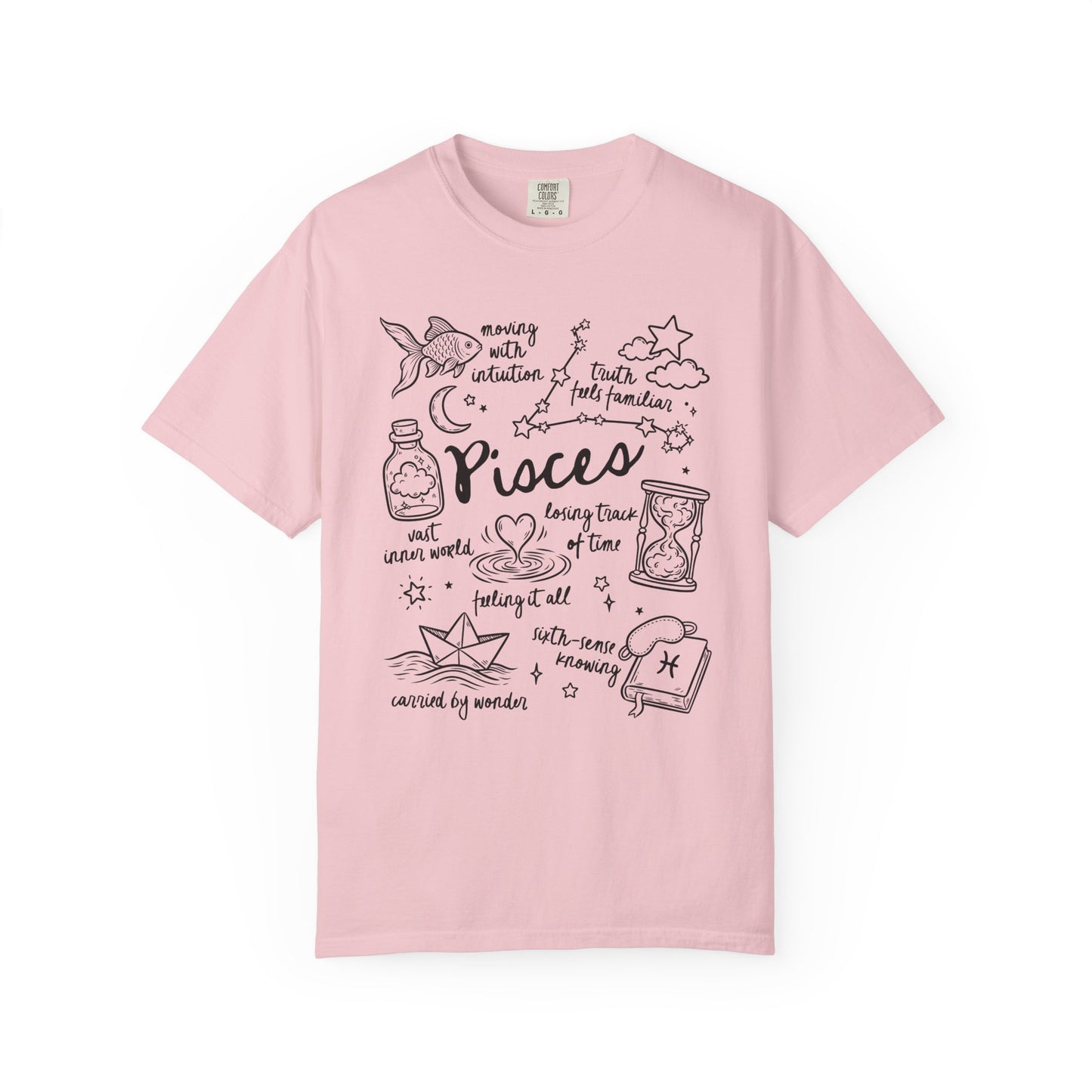 Pisces Whimsical Doodle Zodiac Sign T-shirt