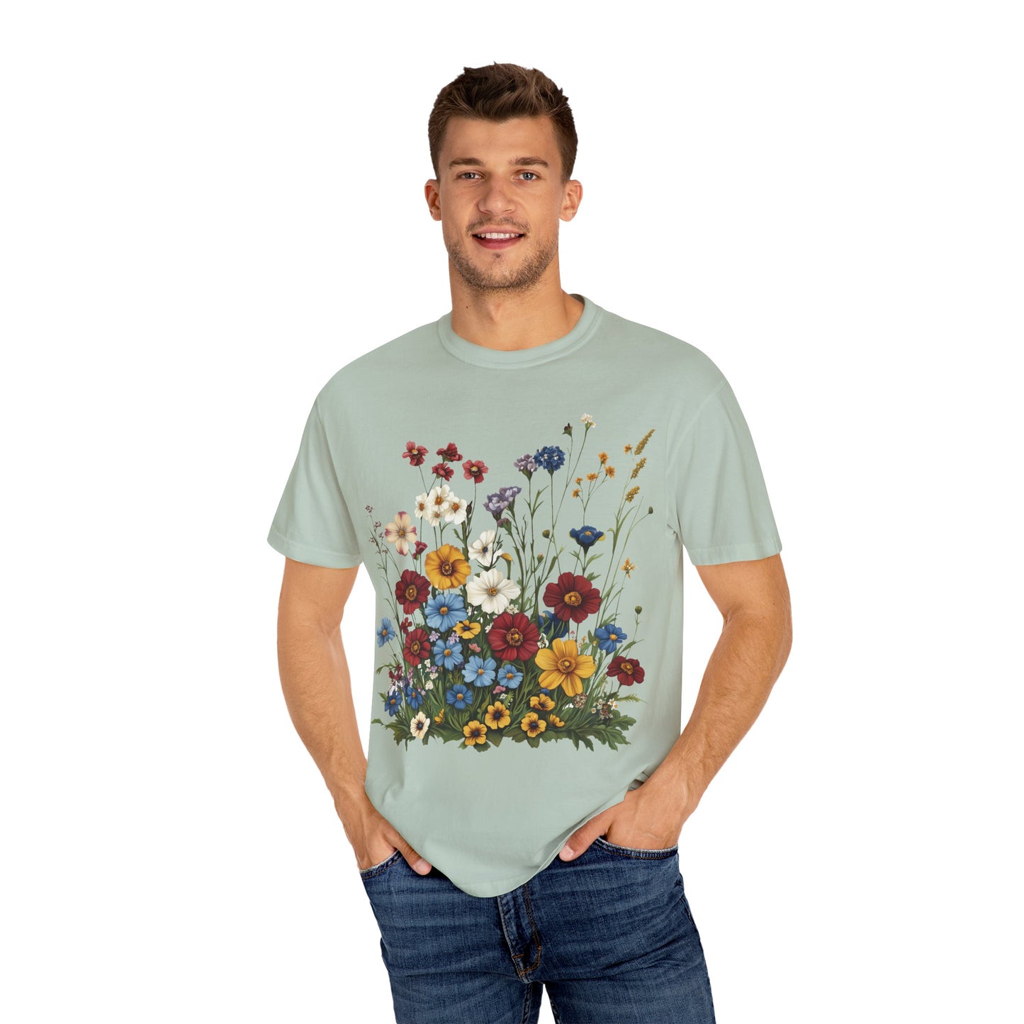 Colorful Flowers and Grass T-shirt