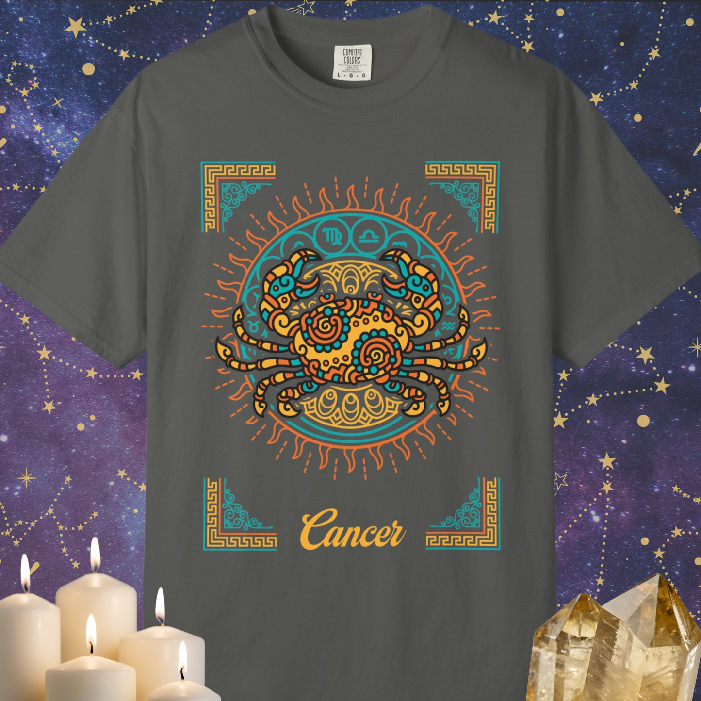 Cancer Neo-Mythological Zodiac Sign T-shirt