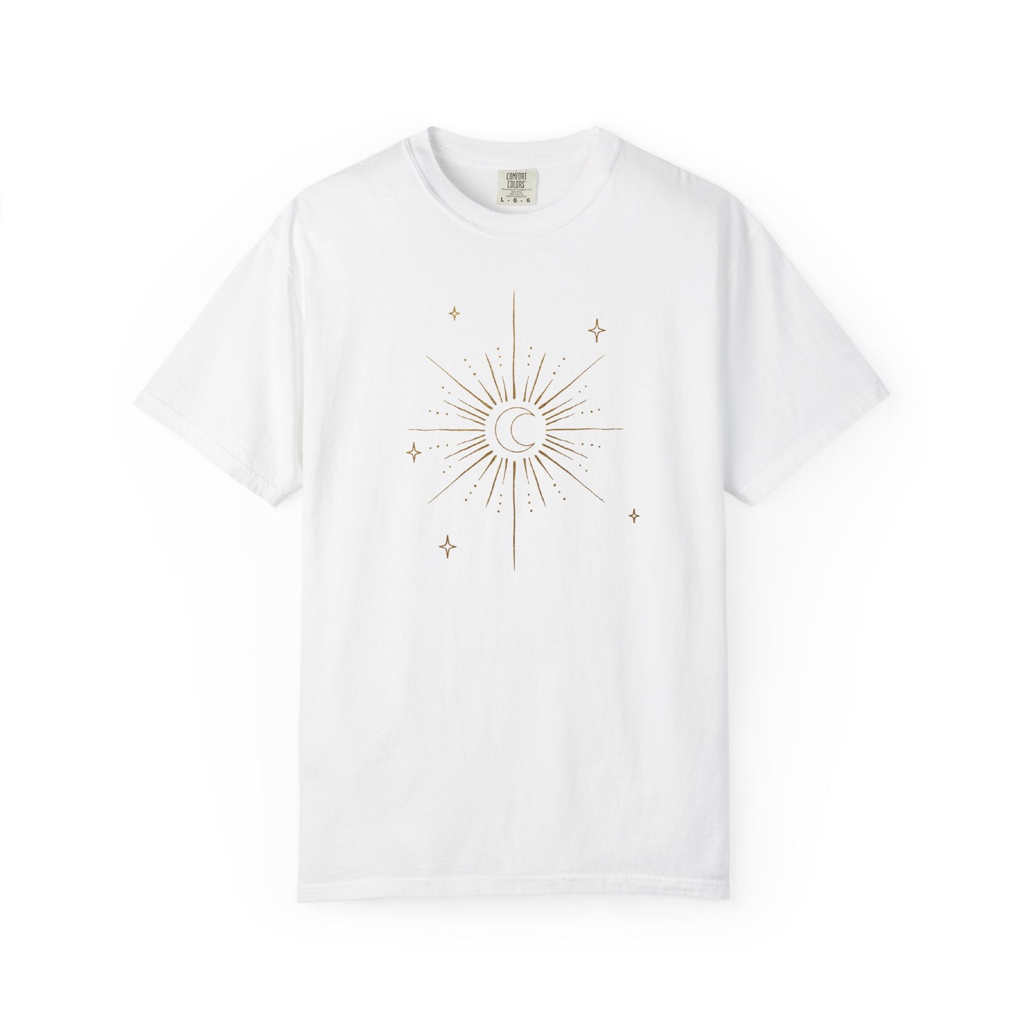 Gold Crescent Moon With Stars T-shirt