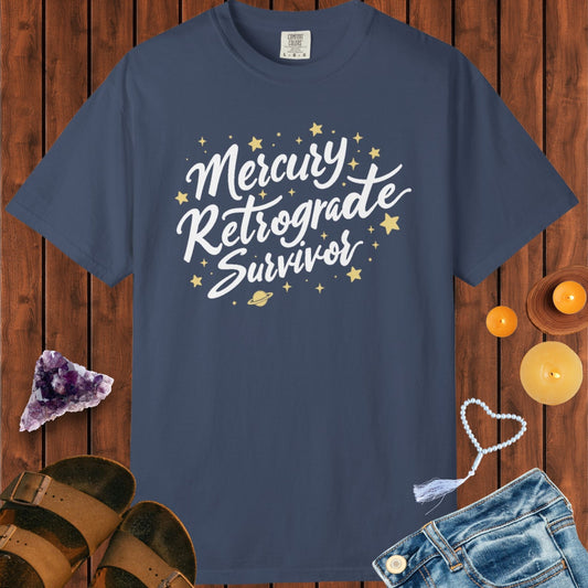 Mercury Retrograde Survivor, With Stars T-shirt