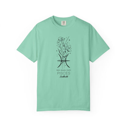 Pisces Flower Zodiac Sign T-shirt