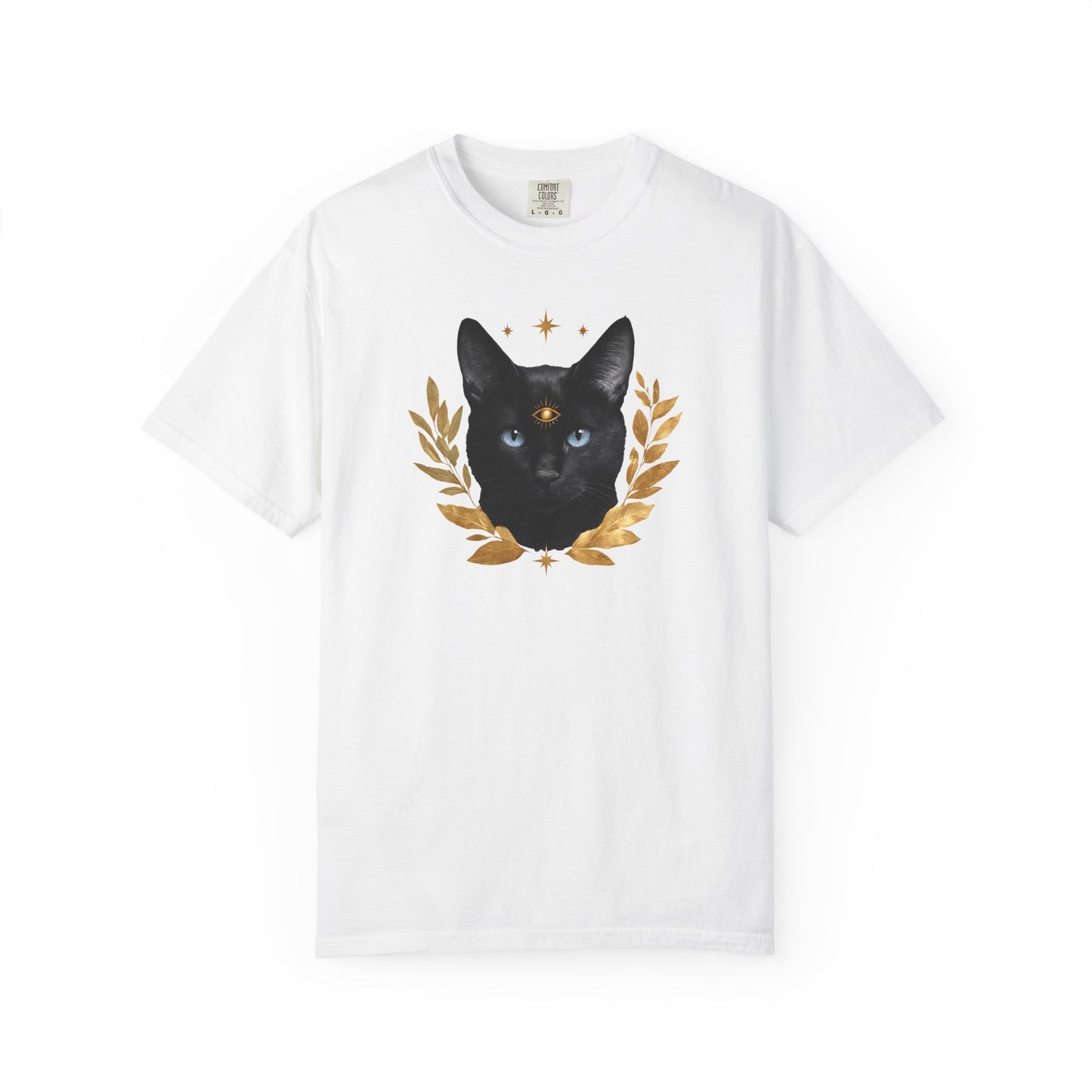 Black Cat with Gold Leaf T-shirt