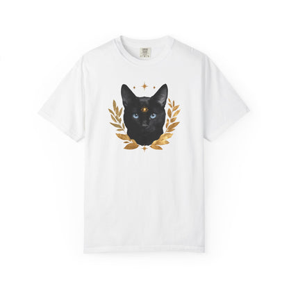 Black Cat with Gold Leaf T-shirt