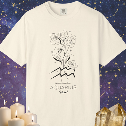 Aquarius Flower Zodiac Sign T-shirt