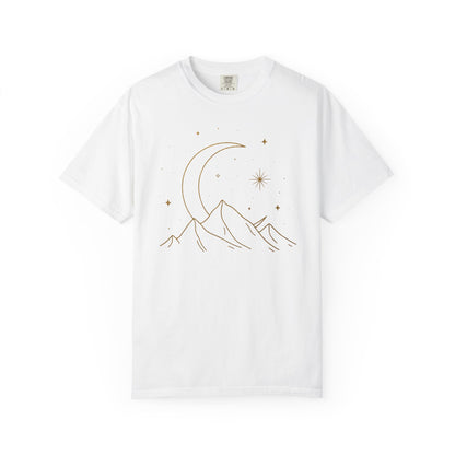 Crescent Moon Behind Mountains T-shirt