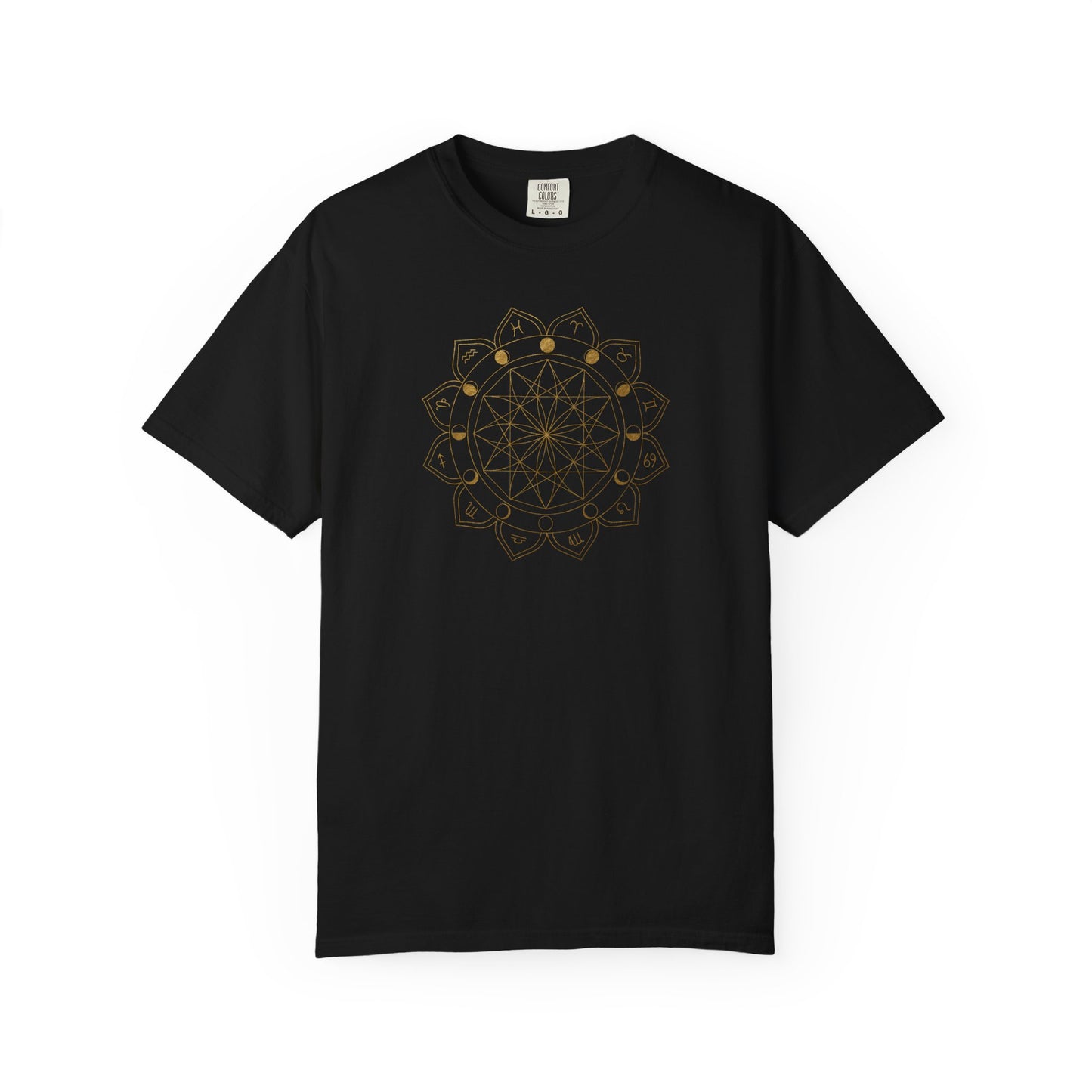 Zodiac Mandala With Moon Phases T-shirt