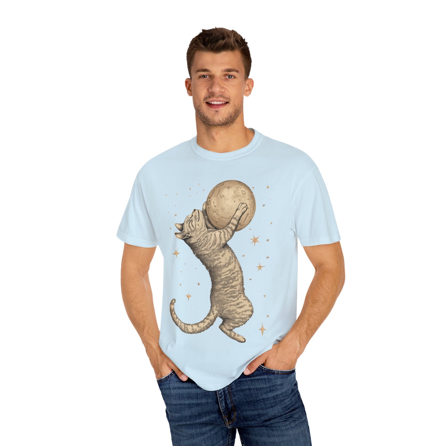 Cat Hugging The Moon T-shirt