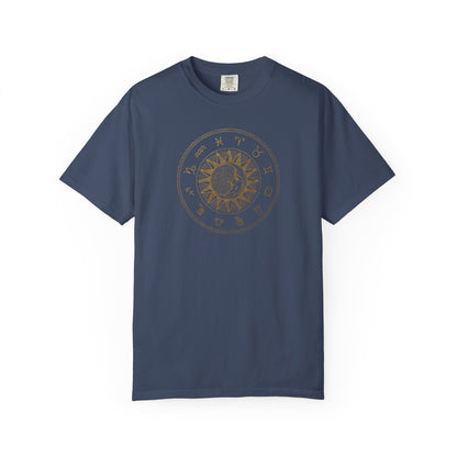 Zodiac Wheel with Sun and Moon T-shirt
