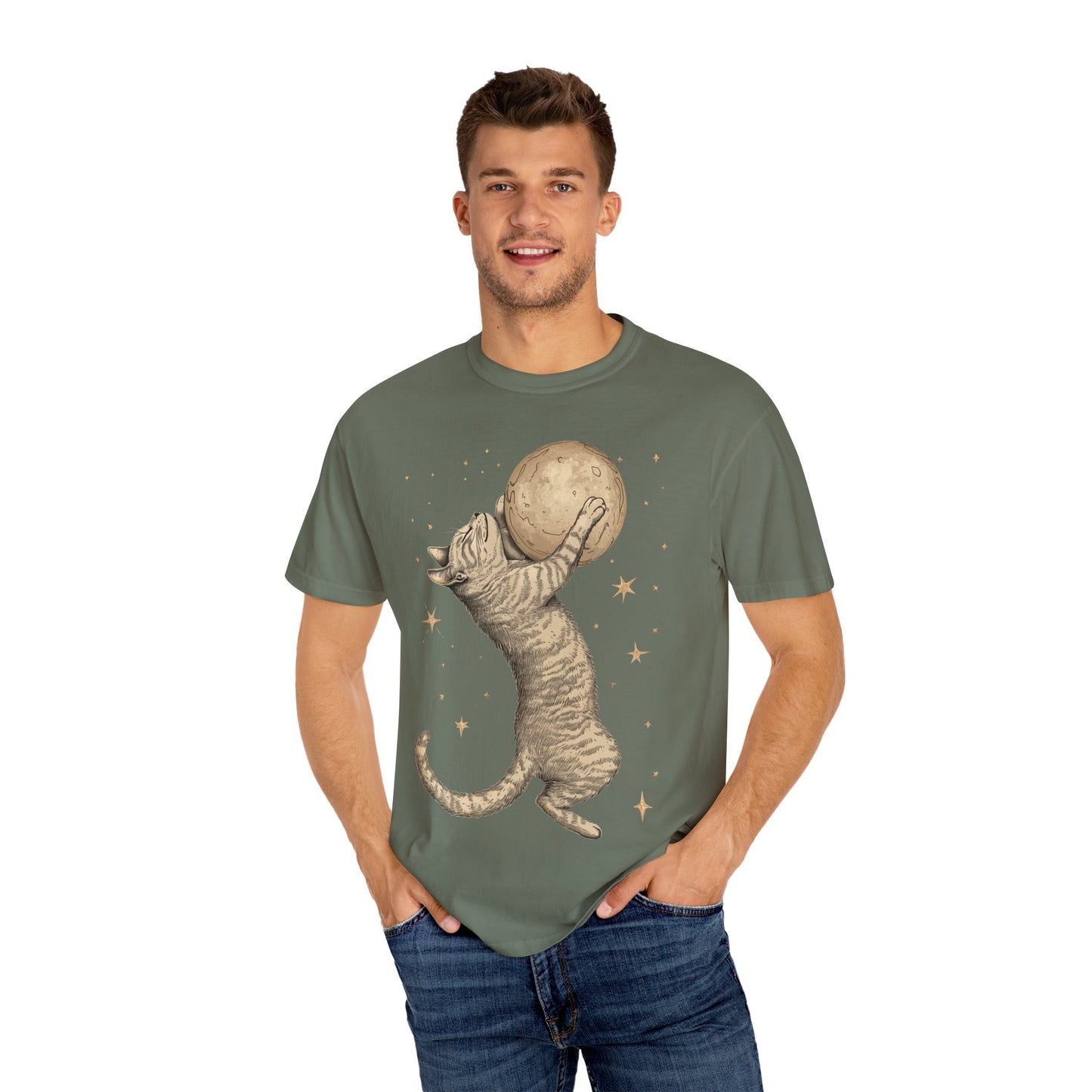 Cat Hugging The Moon T-shirt