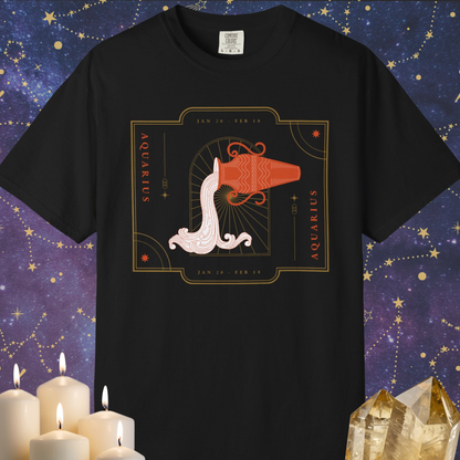 Aquarius Modern Minimalist Zodiac Sign T-shirt