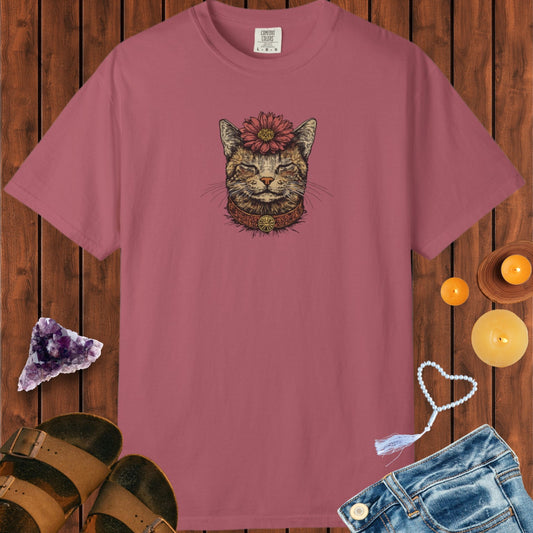 Cat with Flower T-shirt