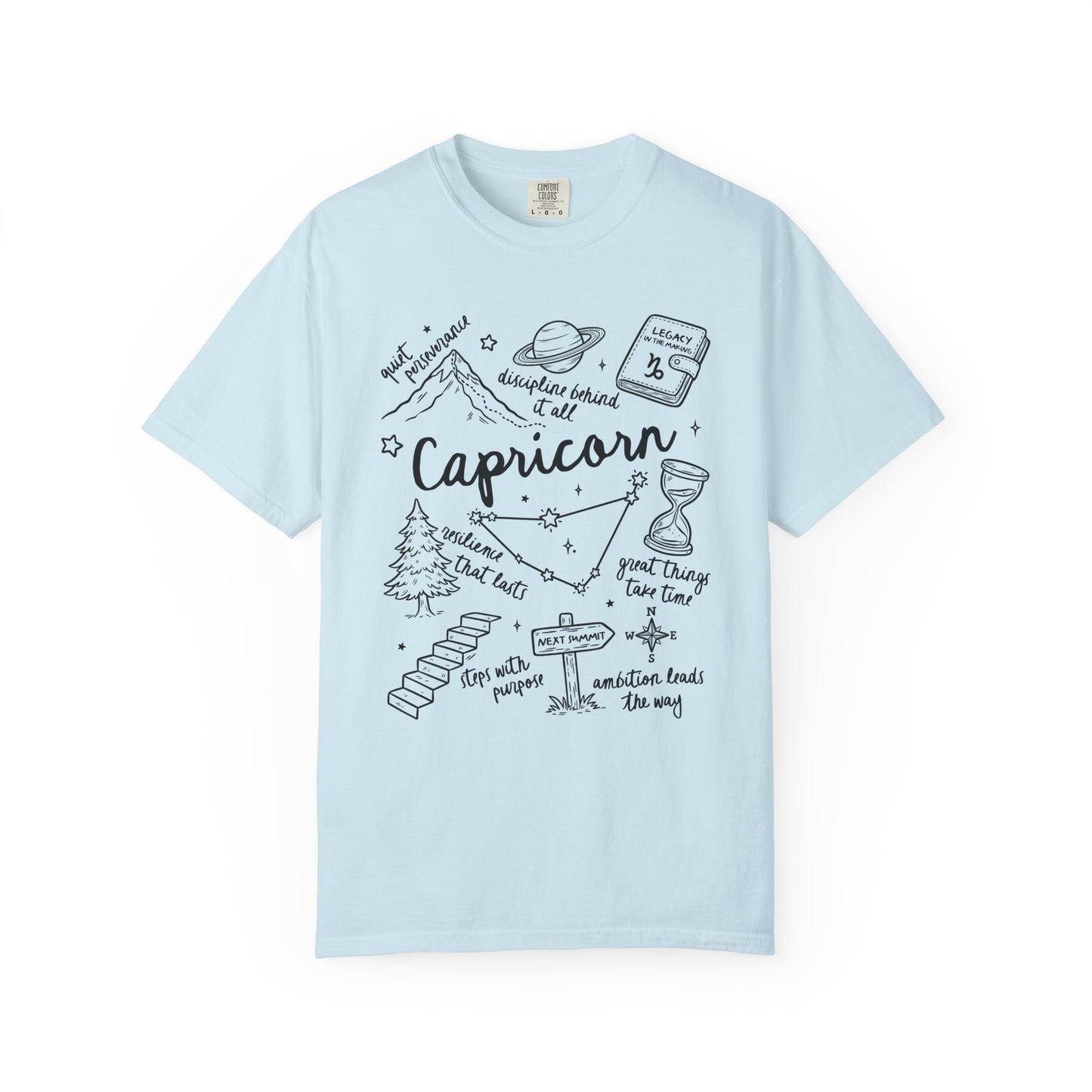 Capricorn Whimsical Doodle Zodiac Sign T-shirt