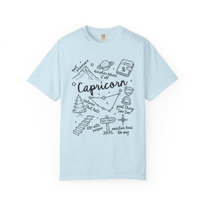 Capricorn Whimsical Doodle Zodiac Sign T-shirt